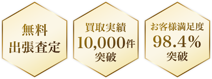 無料出張査定｜買取実績10,000件突破｜お客様満足度98.4％突破