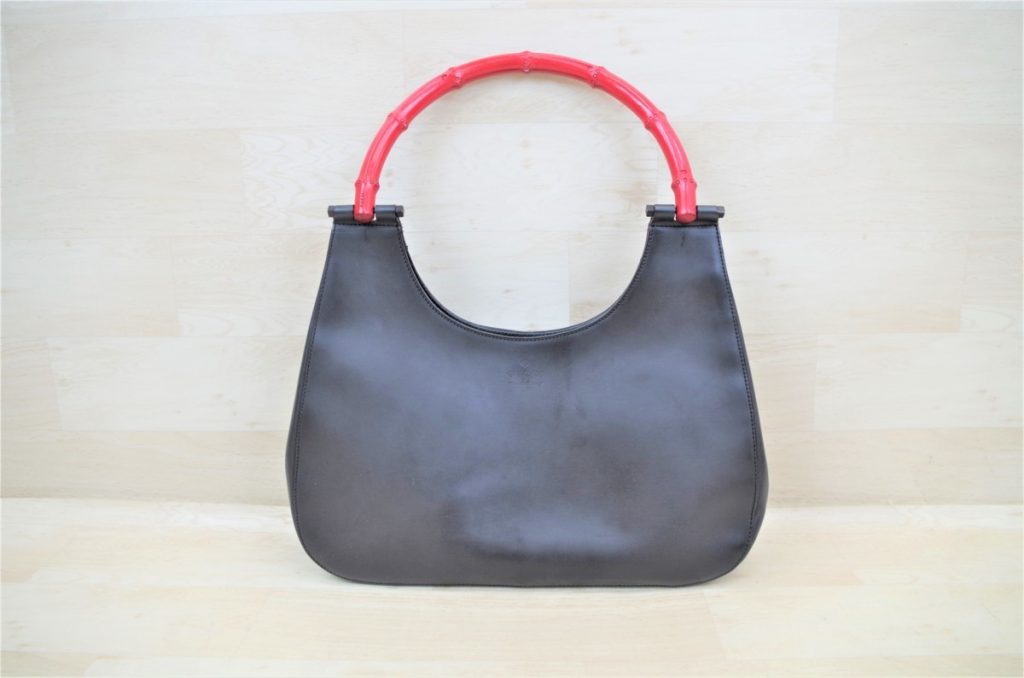 GUCCI グッチ バンブーハンドバッグ ショルダーバッグ ブラック×レッド 黒赤