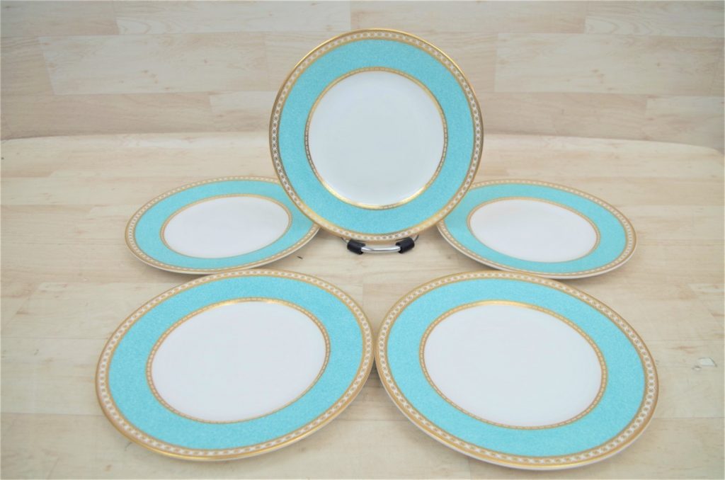 WEDGWOOD ウェッジウッド ULANDER ユーランダー ターコイズ プレート 5枚セット 直径20.5cm アンティーク 洋食器 A