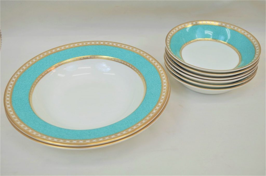 WEDGWOOD ULANDER ユーランダーパウダー ターコイズ スーププレート2枚 サラダボウル小皿 6枚セット ウェッジウッド