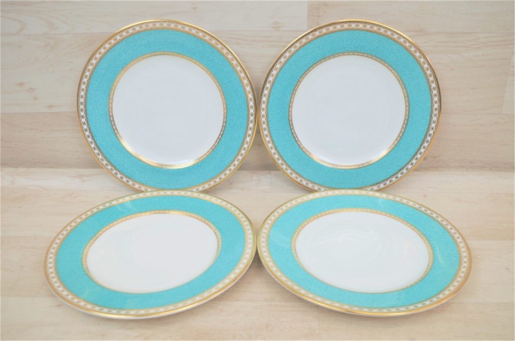 【豊川・出張買取】WEDGWOOD ウェッジウッド ULANDER ユーランダー ターコイズ プレート 4枚セット 直径17.5cm アンティーク 洋食器 A