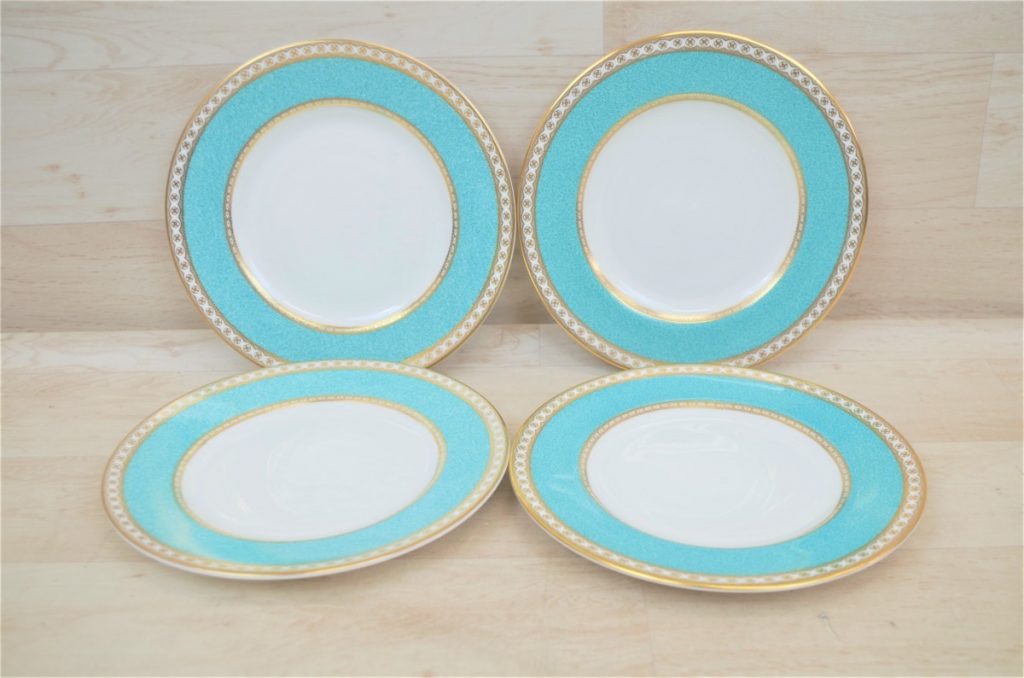 【大井松田・出張買取】WEDGWOOD ウェッジウッド ULANDER ユーランダー ターコイズ プレート 4枚セット 直径17.5cm アンティーク 洋食器 B