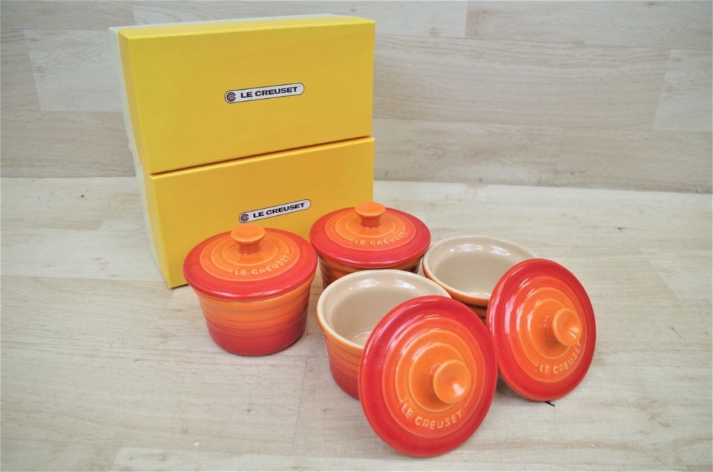 ルクルーゼ Le Creuset 蓋つきココット ラムカン・ダムール 2個×2箱セット オレンジ 新品