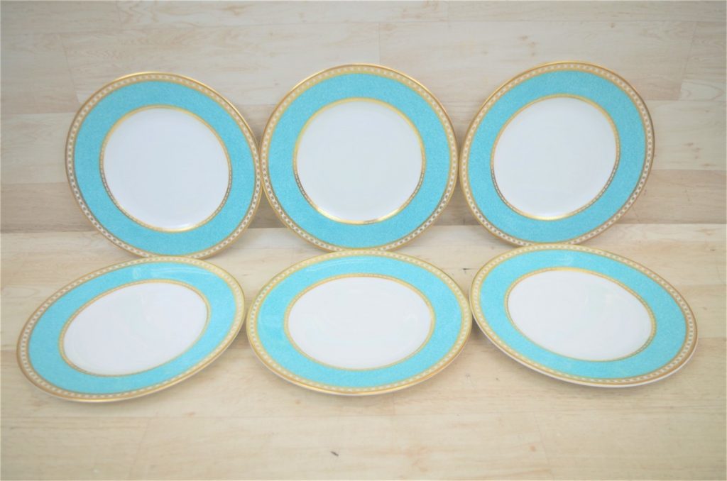 WEDGWOOD ウェッジウッド ULANDER ユーランダー ターコイズ プレート 6枚セット 直径20.5cm アンティーク 洋食器 B