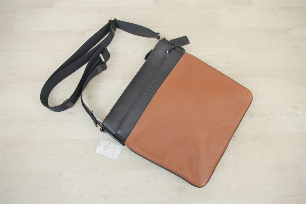 COACH メンズショルダーバック F71842 SD/BK Saddle×Black ライトブラウン×黒 メッセンジャー 新品 コーチ