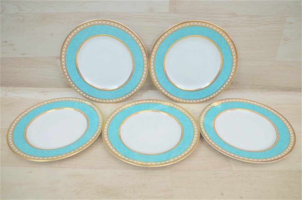 【大井松田店・出張買取】WEDGWOOD ウェッジウッド ULANDER ユーランダー ターコイズ プレート 5枚セット 直径15.3cm アンティーク 洋食器 B