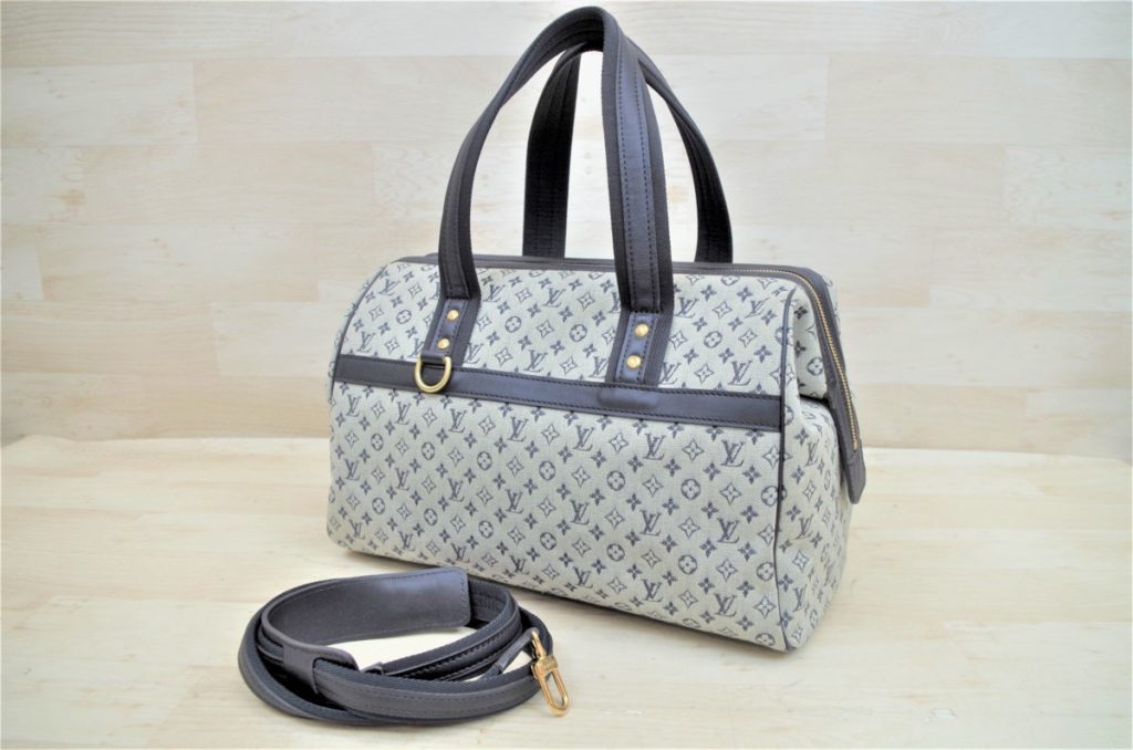 LOUIS VUITTON ルイ ヴィトン モノグラム ジョセフィーヌGMブルー ハンドバッグ ショルダー 美品