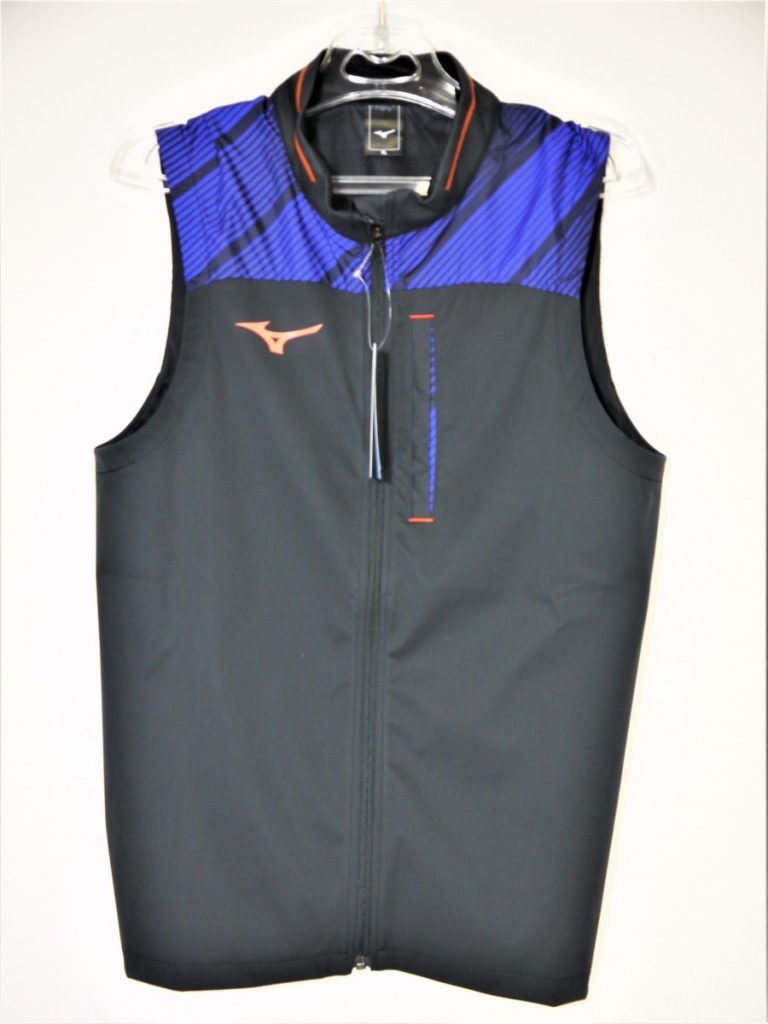 ミズノ MIZUNO 　吸汗速乾　スポーツウェア　ベスト メンズ サイズXL　ブラック×リフレックスブルー