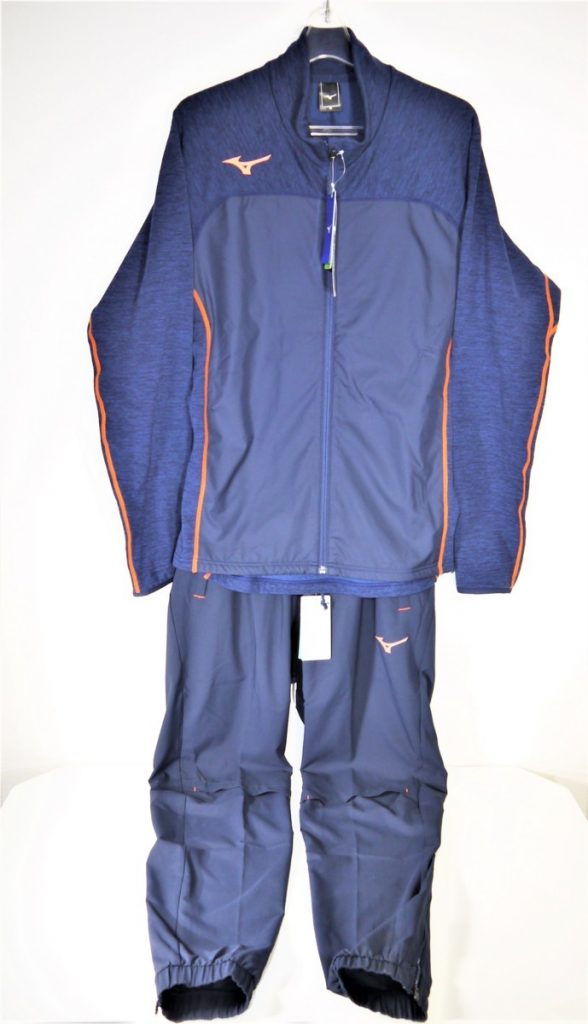 MIZUNO　ミズノ　スポーツウェア　ジャージ　上下セット　メンズ XLサイズ　ネイビー×オレンジ/紺