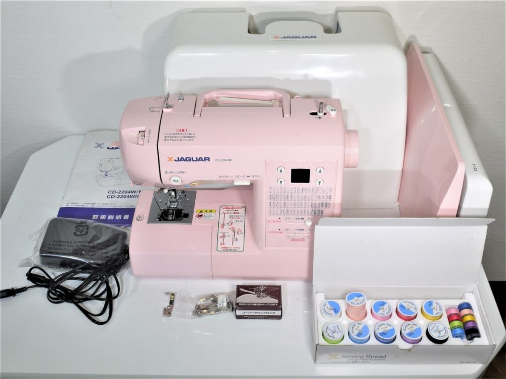 JAGUAR ジャガー CD-2204MP ミシン コンピューターミシン フットペダル ハードカバー　ミシン糸付き