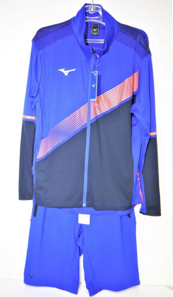ミズノ MIZUNO 　吸汗速乾　スポーツウェア上下　メンズ サイズXL　ブルー/青 ジャージ 長袖　ハーフパンツ