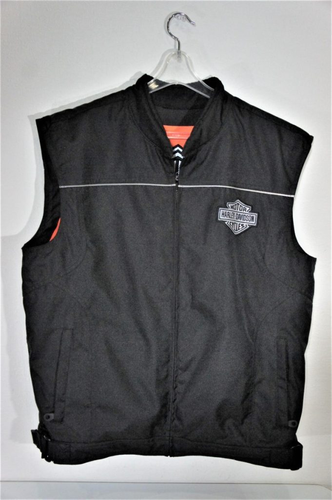 HARLEY-DAVIDSON ハーレーダビッドソン リバーシブル ベスト ジャケット バイク　黒/オレンジ