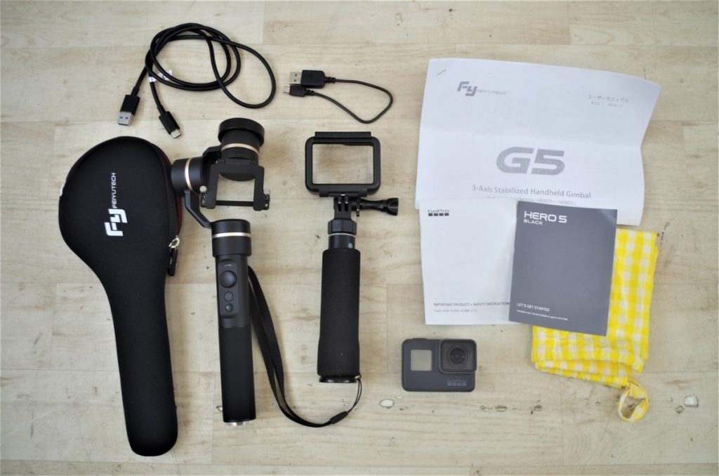 GoPro HERO5 Black ゴープロ ヒーロー ジンバル FeiyuTechアクション カメラ 4K対応 ウェアラブルカメラ 美品