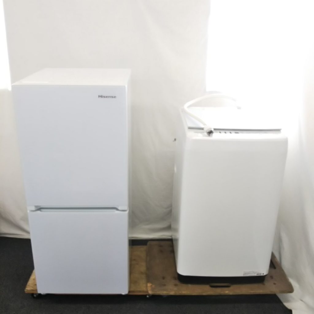 動作品 Hisense ハイセンス 2ドア冷凍冷蔵庫 HR-G13A 2017年製/洗濯機5.5kg HW-G55A 2018年製 2点セット