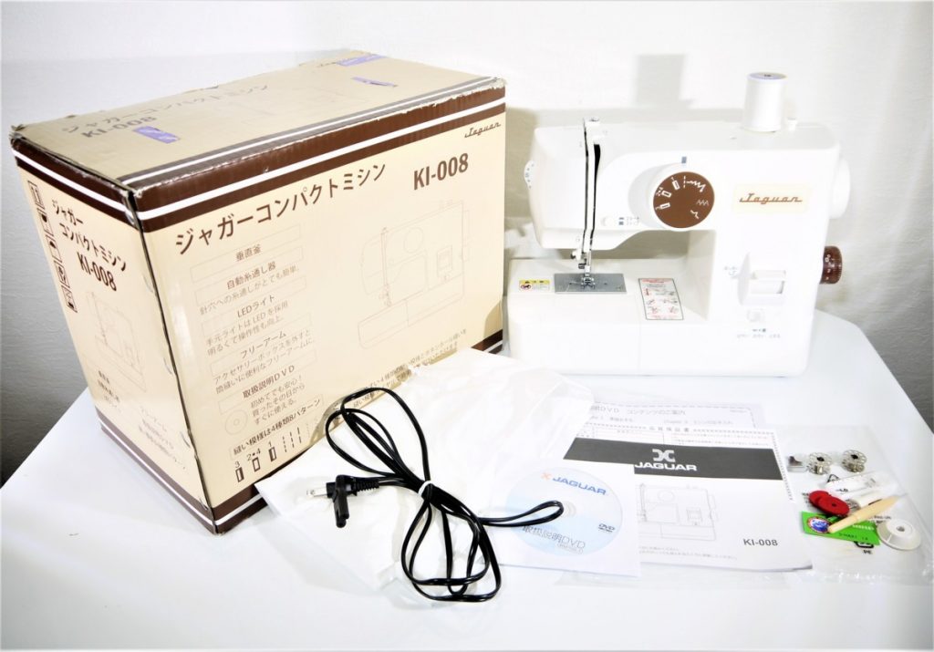 難有 JAGUAR ジャガー 電動ミシン KI-008 簡単 コンパクトミシン 付属品付き 動作確認済
