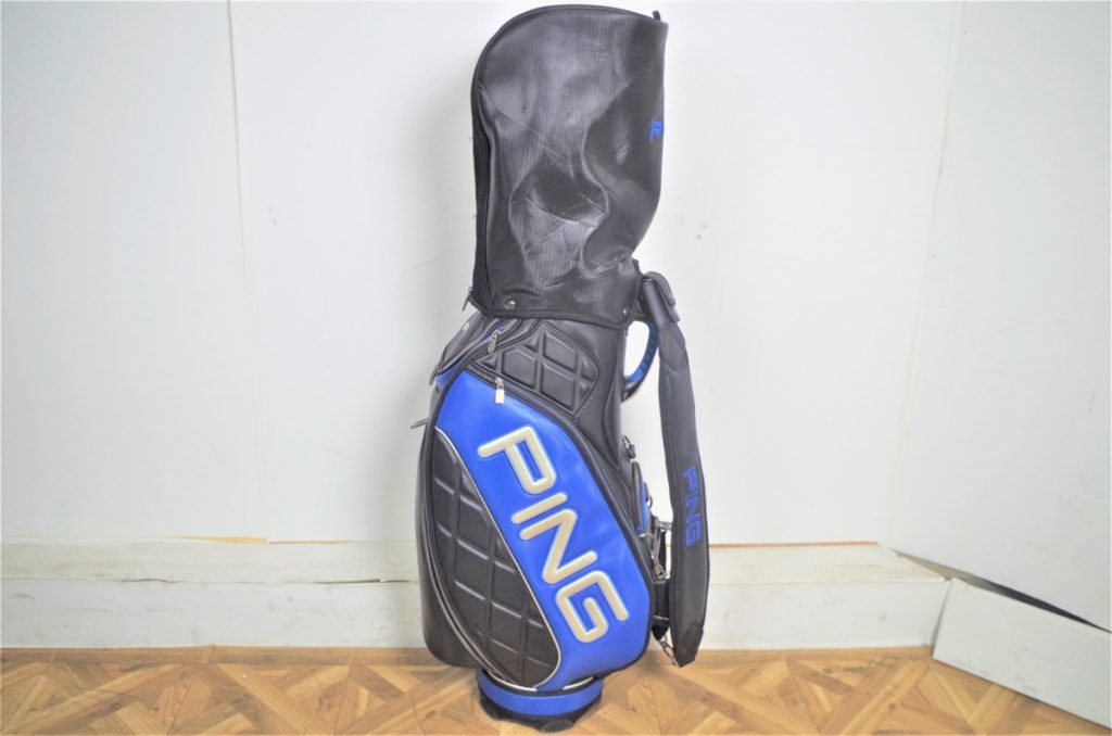 PING ピン キャディバッグ ゴルフバッグ ブラック×ブルーカラー 黒 青 高さ125cm 美品