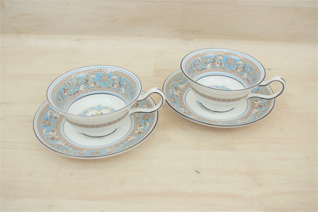WEDGWOOD ウエッジウッド フローレンティーン ターコイズ ピオニー カップ＆ソーサー 150cc 2客 FLORENTINE TURQUOISE 新品