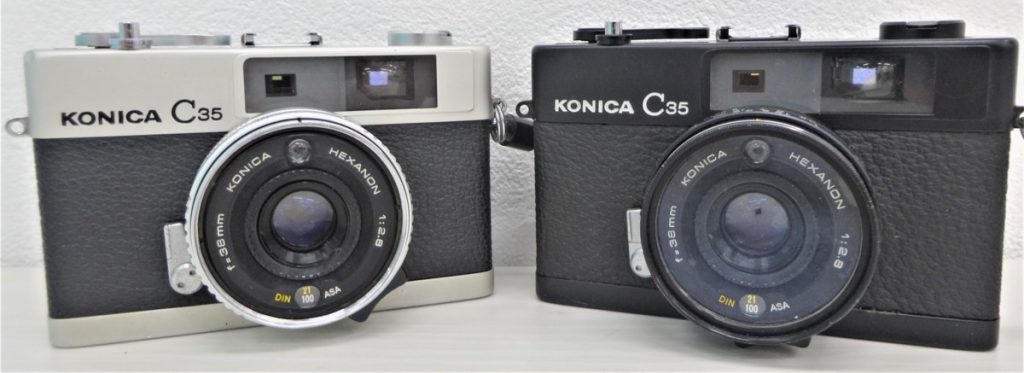 H9-25 KONICA コニカ　C35 E&L f=38mm HEXANON 1:2.8　ブラック　シルバー　2台