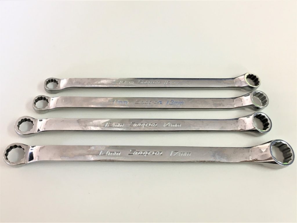 Snap-on めがねレンチ4本セット XBM1012A XBM1113A XBM1214A XBM1417A 10-12,11-13,12-14,14-17mm メガネ ギザ付 スナップオン A