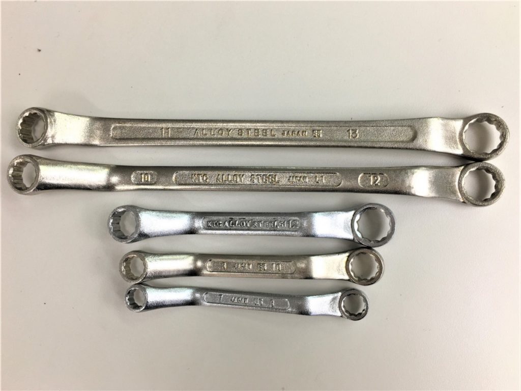 KTC めがねレンチ 5本セット N5,E5 7-8,8-10mm ALLOY STEEL G1,L1,E5 10-12,10-12,11-13mm KYOTO TOOL 京都機械工具