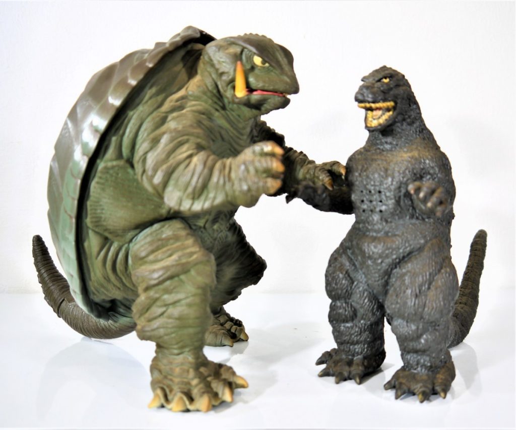 全長約24cm ガメラ＆ゴジラ？詳細不明 ソフビ ビックサイズ BANDAI 1995 大映 日本テレビ 博報堂 1995