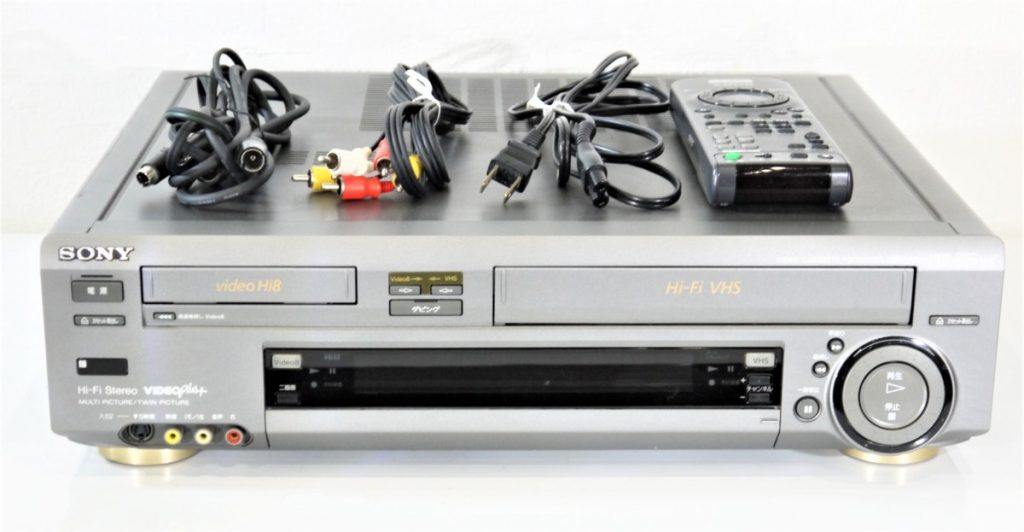 通電のみ SONY Hi8/VHS Wデッキ WV-TW2 専用リモコン付き
