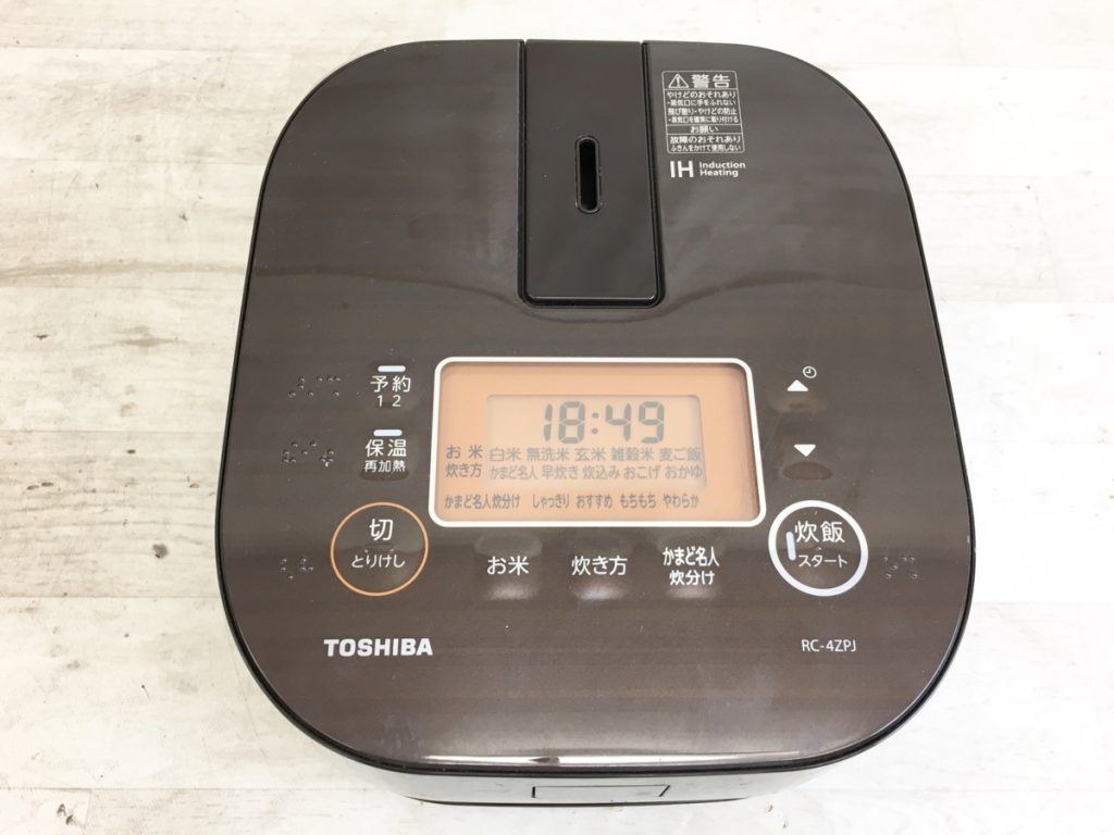 東芝 TOSHIBA RC-4ZPJ T IHジャー炊飯器 2.5合炊き 備長炭かまど本羽釜 グランブラウン 15年製 動作確認済み