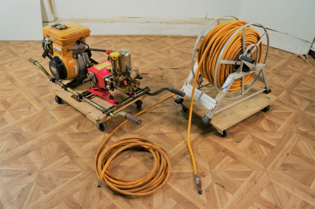 望月噴霧機 Dynamic号 Ⅲ型 Robin EH17 エンジン 動噴 動力噴霧機 ホース ドラム 付き