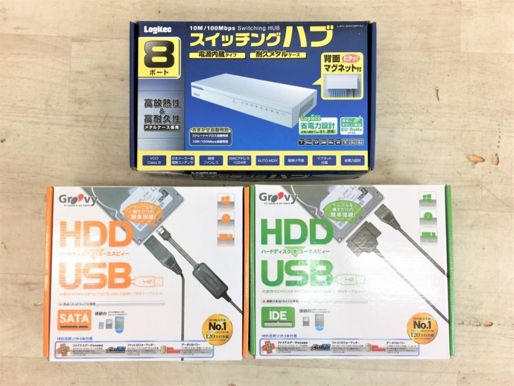 Logitec 8ポート 100BASE-TX スイッチングハブ Groovy UD-505SA SATA UD-301S IDE USB2.0変換アダプタ TIMELY
