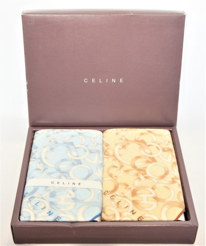 【未使用品】CELINE セリーヌ ハンカチタオル　2枚セット 箱あり