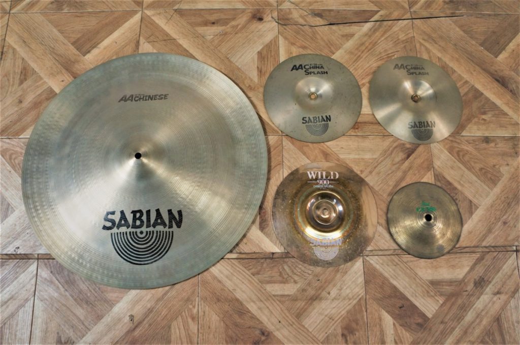 SABIAN AA CHINESE 18 インチ ５枚セット 8 CHINA SPLASH WILD 900 Pearl CX セイビアン シンバル チャイナ パール