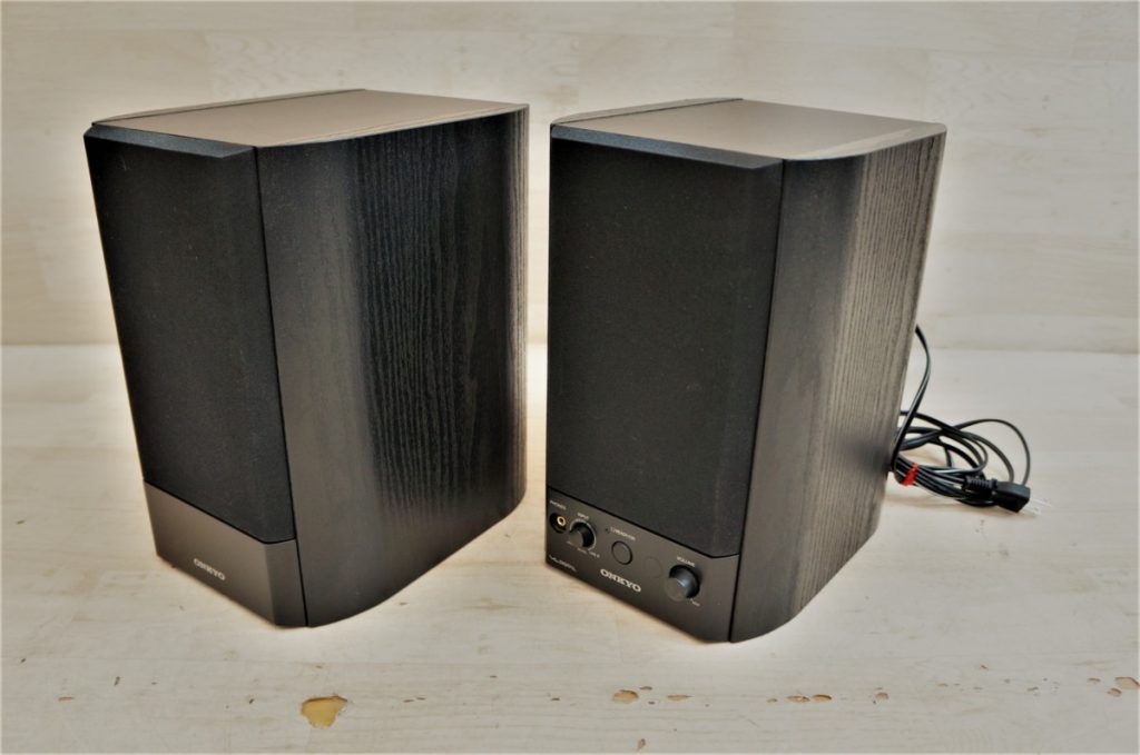 ONKYO GX-500HD パワードスピーカー モニター ペア オンキョー 黒 木目