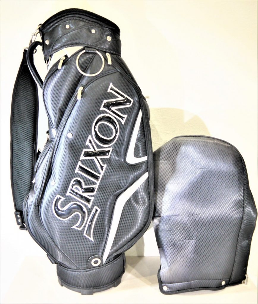 SRIXON スリクソン キャディバッグ フード付き 黒×シルバー ダンロップ