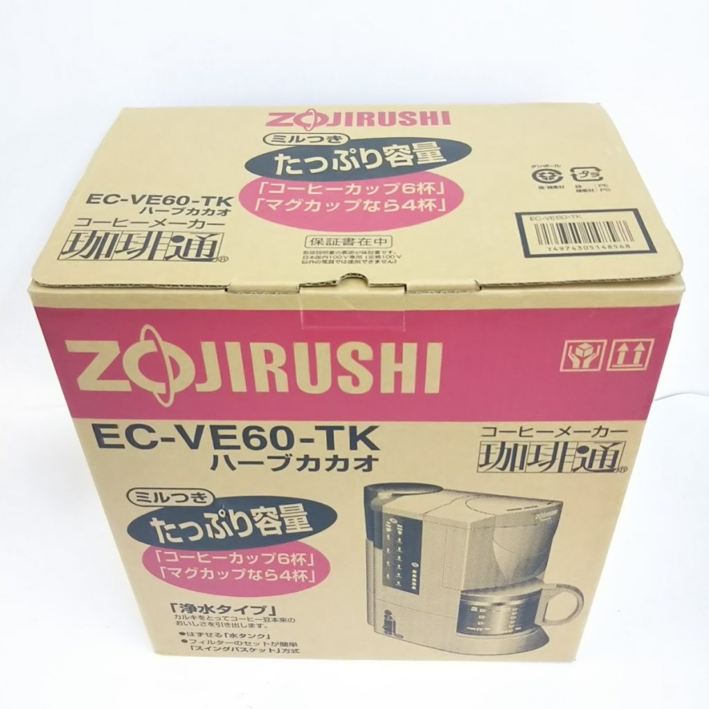 未使用 ZOJIRUSHI 象印 EC-VE60 ミルつきコーヒーメーカー 珈琲通 現状品