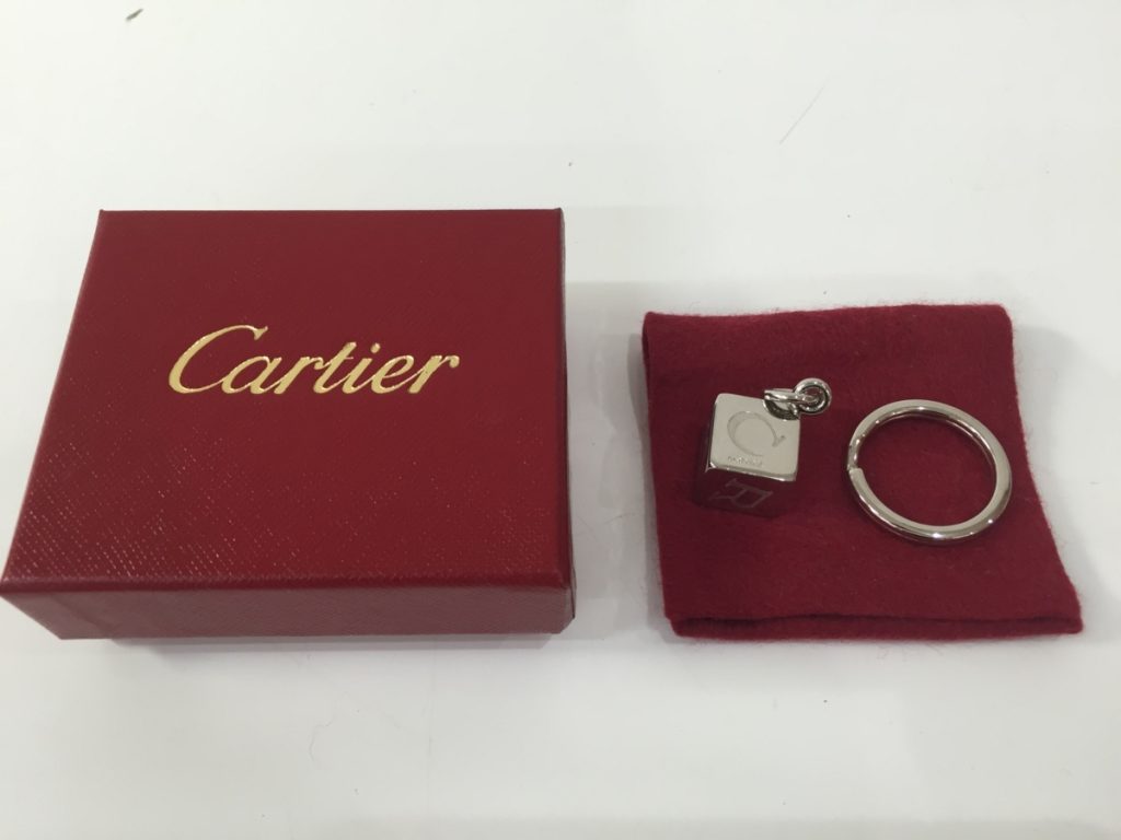 Cartier カルティエ キーリング キーホルダー シルバー色 キューブ ダイス