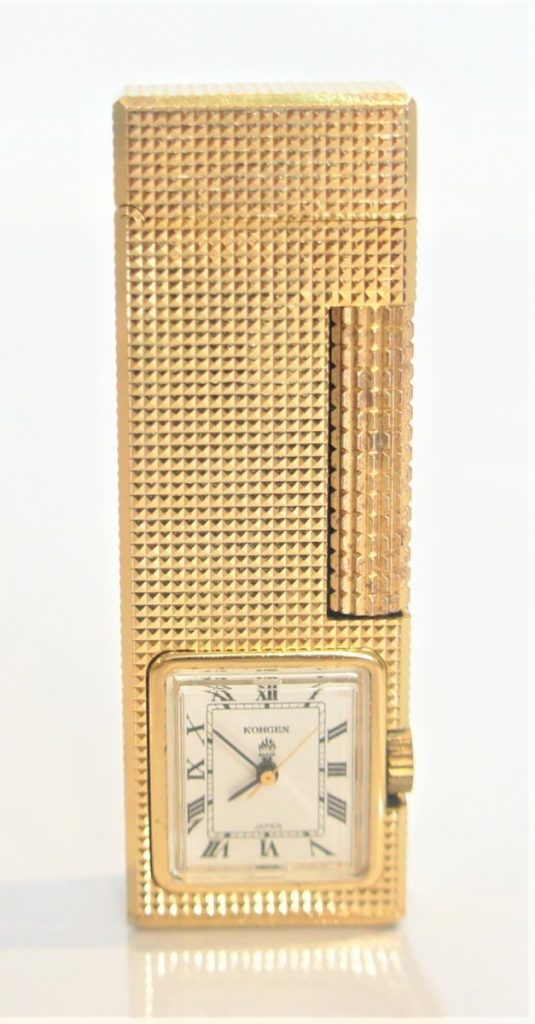 デッドストック 昭和レトロ KOHGEN TWINKLE-5 ライター ローマン数字 ゴールド 手巻き時計　希少レア