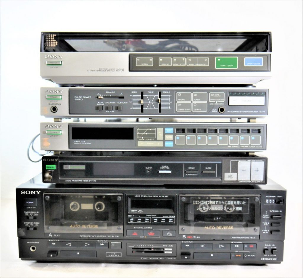 SONY コンポ TC-WR750/PT-V77/ST-V5/TA-V5/PT-V5/PS-FL77/カセット/アンプ/イコライザー/ターンテーブル/タイマ