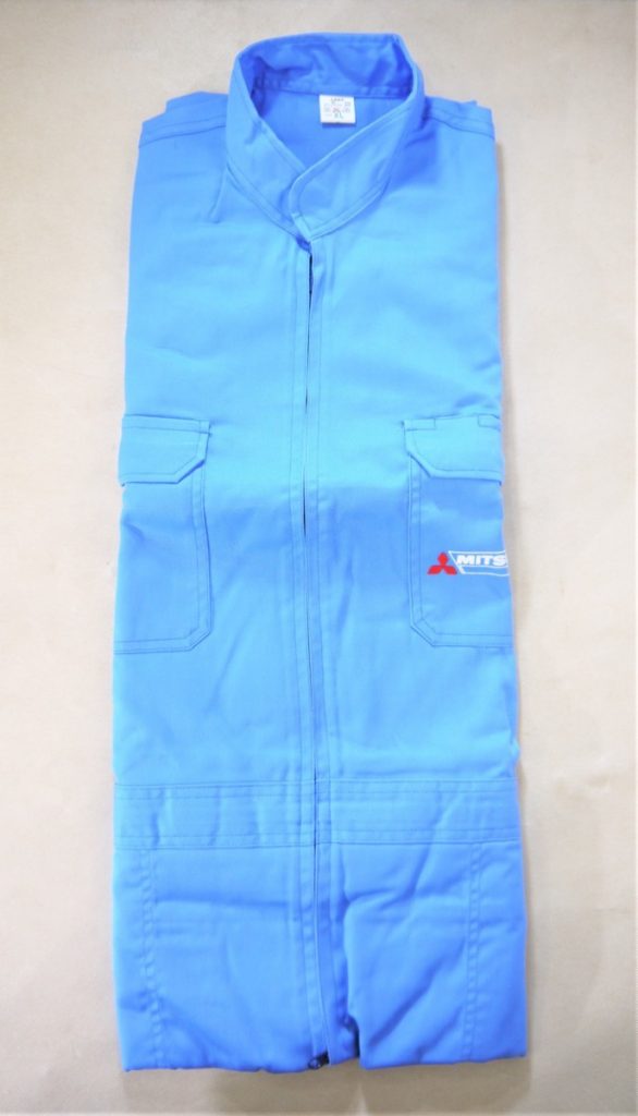 MITSUBISHI ENGINE オールインワン 三菱エンジン 三菱自動車 作業着つなぎ ピットスーツ XL 水色