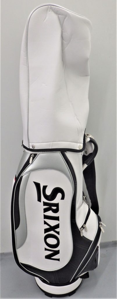 スリクソン ゴルフバッグ キャディバッグ ブラック×ホワイト 黒 白 レザー調