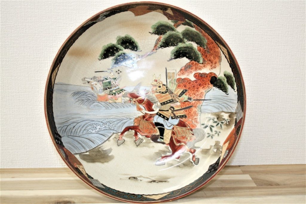 九谷焼 椀 高級焼き物 刻印有り 大皿 染付 色絵 箱無