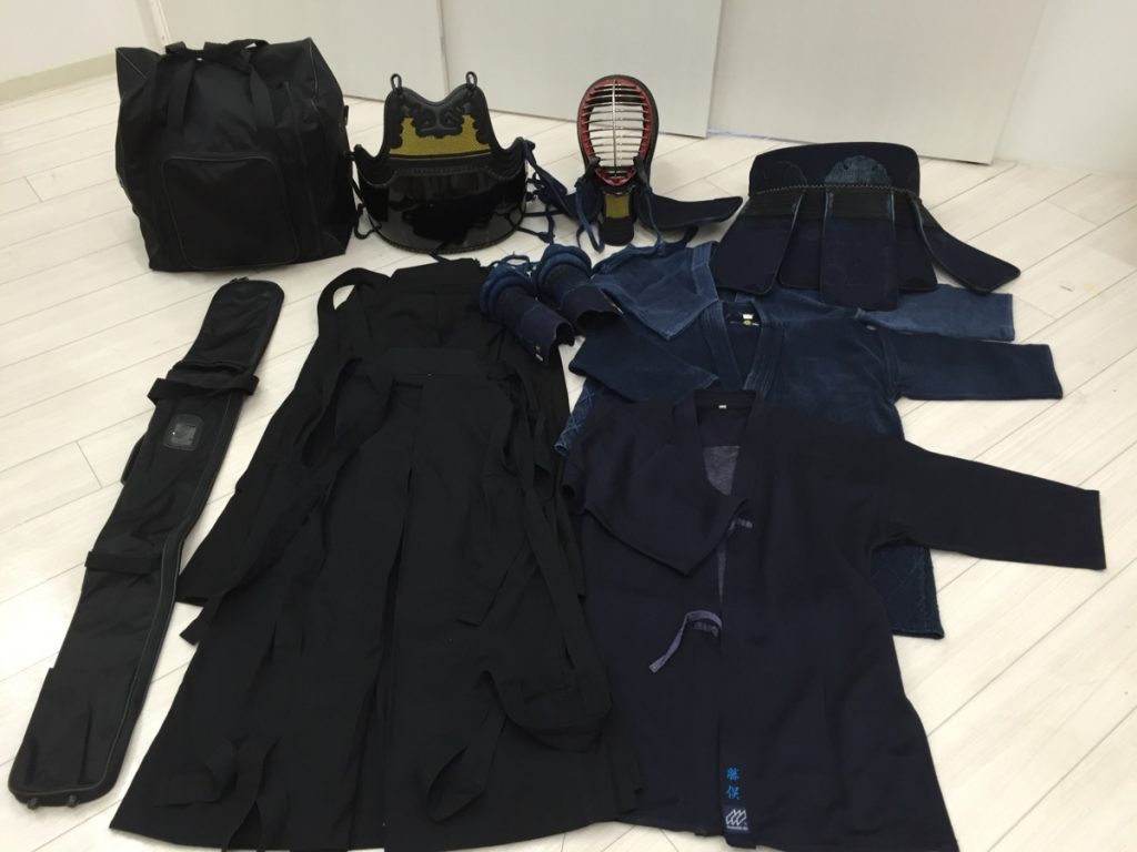 剣道 道着 ジャージ道着 袴 面 甲手 垂れ 胴 竹刀袋 収納袋 防具11点セット 広武塗特製