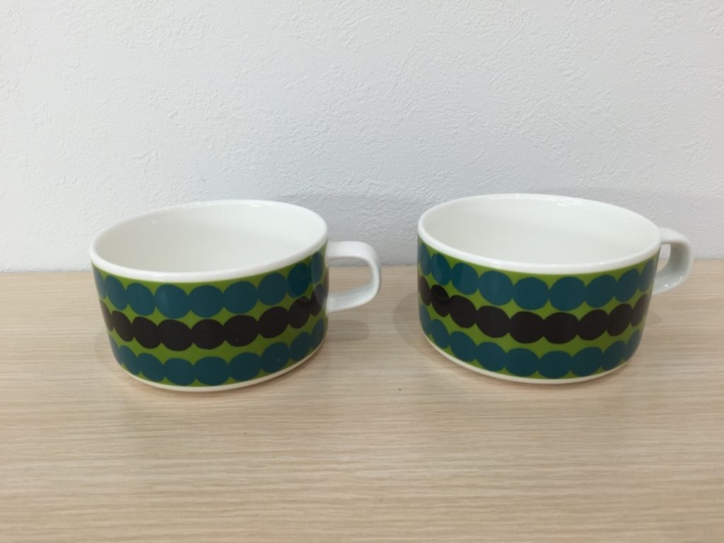 マリメッコ marimekko oiva SIIRTOLAPUUTARHA カップ2個セット ブラック グリーン