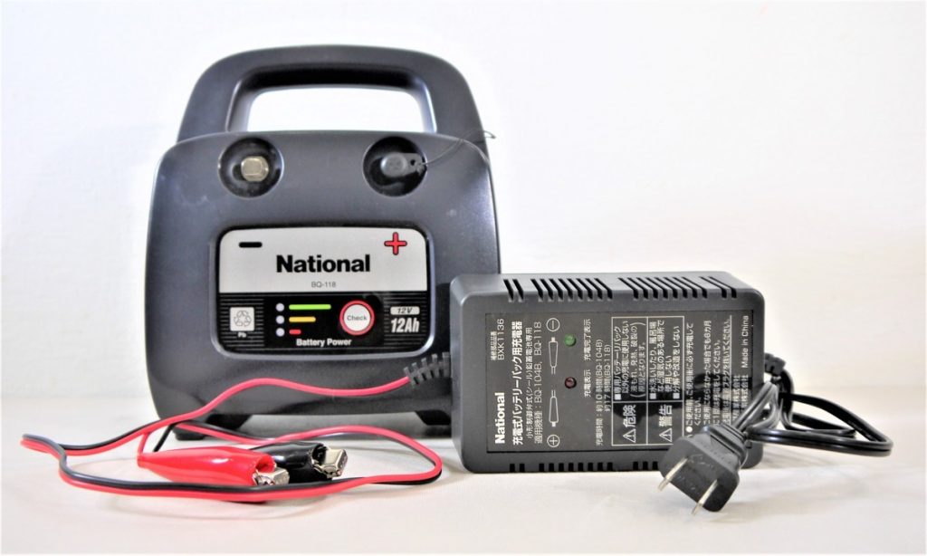 通電確認のみ National 中小型電動リール用 充電式 バッテリーパック BQ-118 充電器 ナショナル