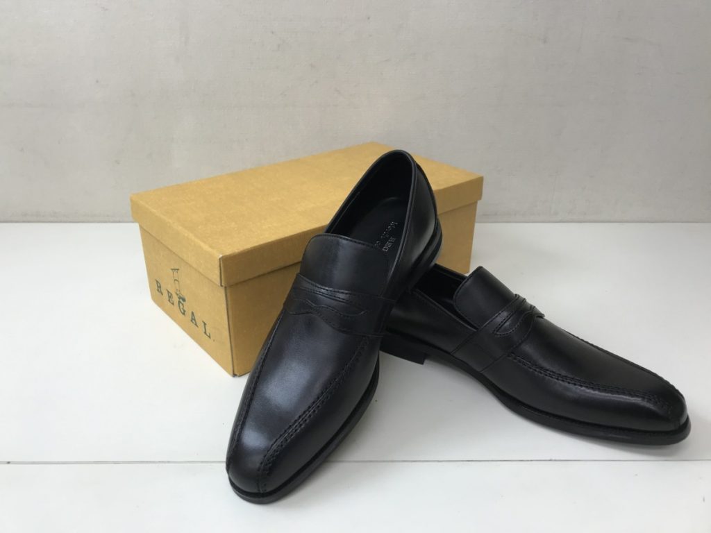 REGAL J237 革靴 ローファー 24.5㎝ 黒 ブラック ロングノーズスワール ビジネスシューズ 冠婚葬祭 リーガル