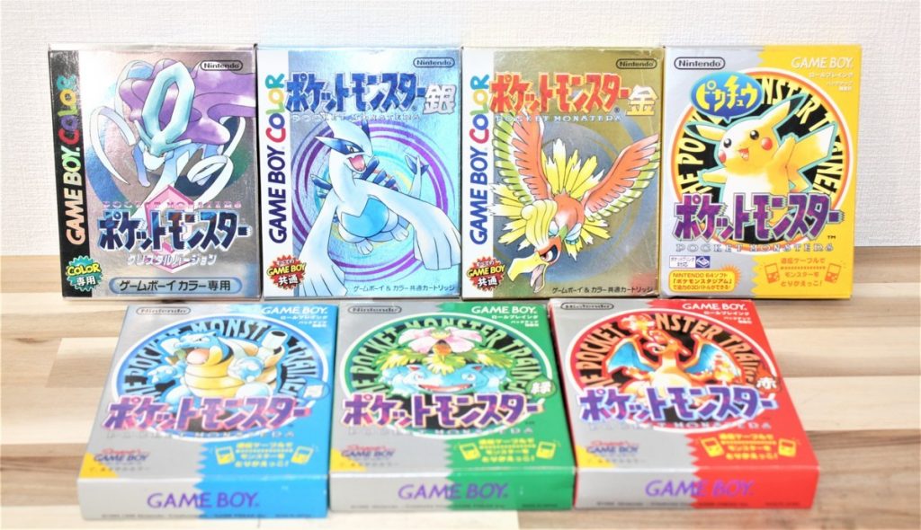 GB ポケットモンスター 赤・緑・青・黄・金・銀・クリスタル 7本セット ゲームボーイ ポケモン