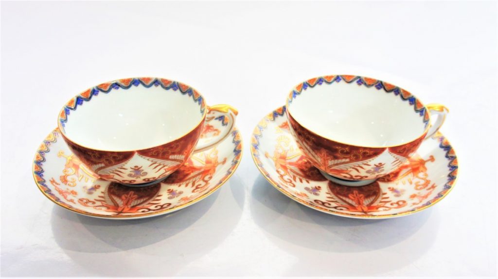 其泉窯 コーヒー碗皿 カップ＆ソーサー 2客セット　アンティーク