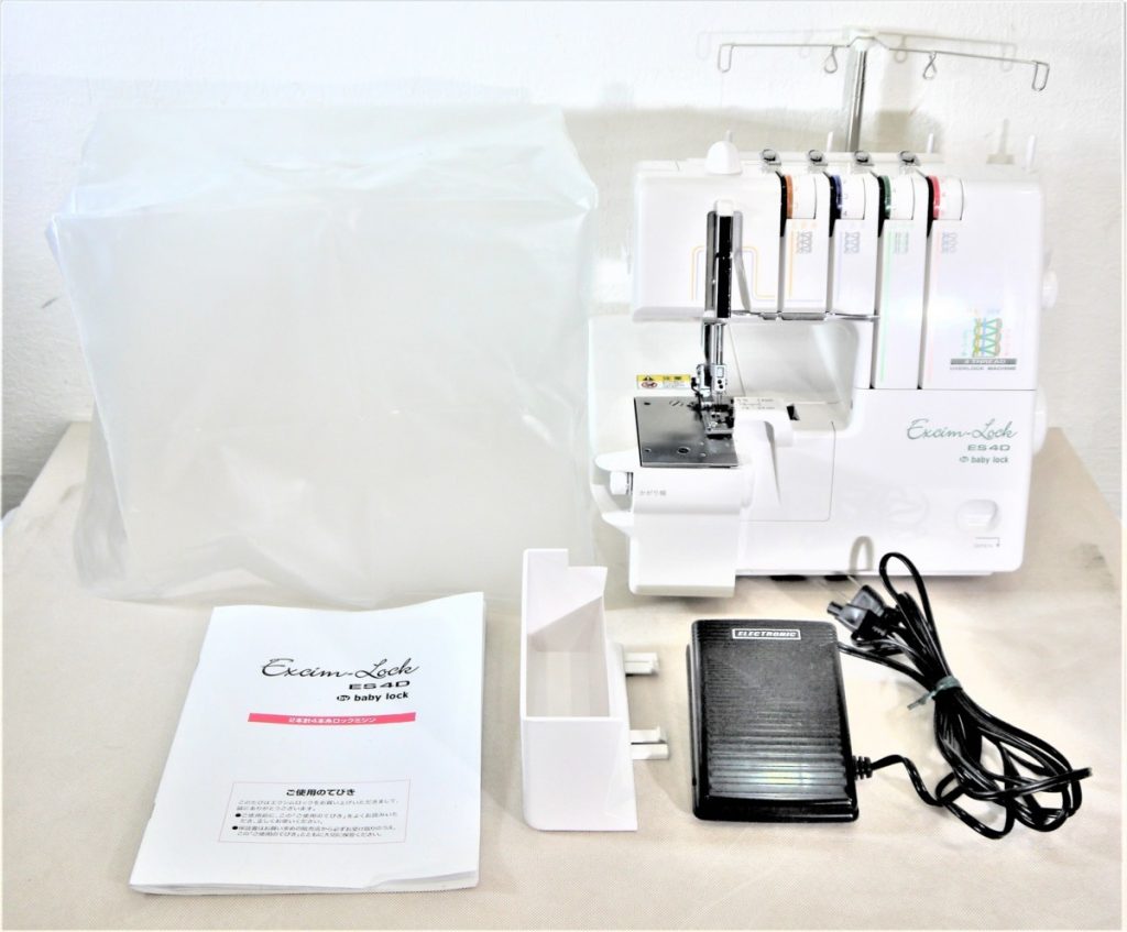 外観美品！ベビーロック Excim-Lock/ES4D 2本針4本糸 ジューキ製　取説/付属品あり　JUKI 