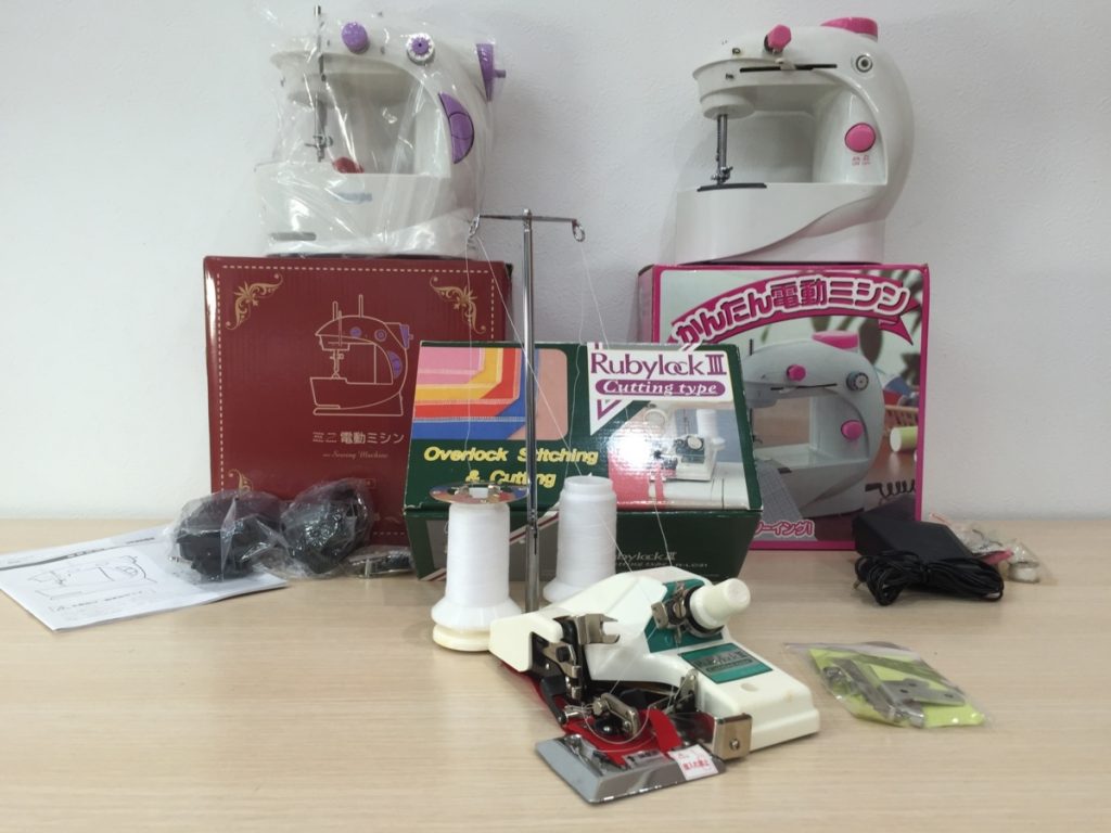 ミシン3点セット ルビーロックⅢ カッティングタイプ アーネスト かんたん電動ミシン ベルソス ミニ 電動ミシン