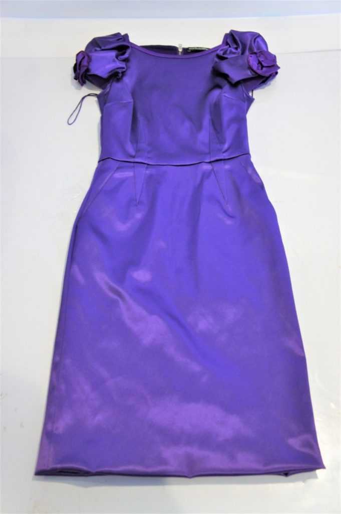 D&G ドルチェ&ガッバーナ　レディース　袖花モチーフ　ワンピース　ドレス　パープル