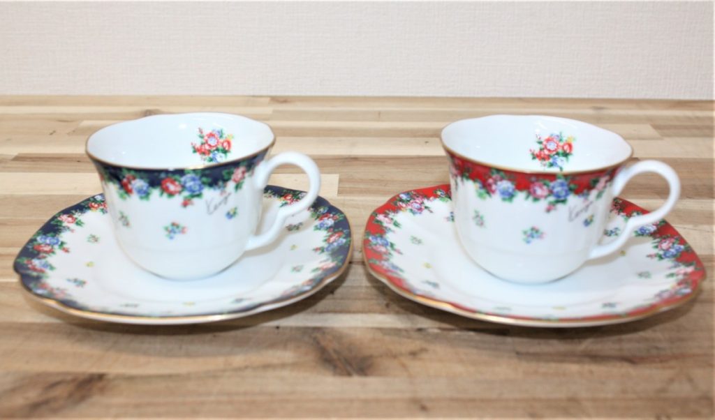 KENZO ケンゾー 陶器 フラワー模様 カップ＆ソーサー ペアセット